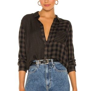 Rails Hunter Mixed Plaid Flannel Shirt in the Mixed brown Plaid colorway M